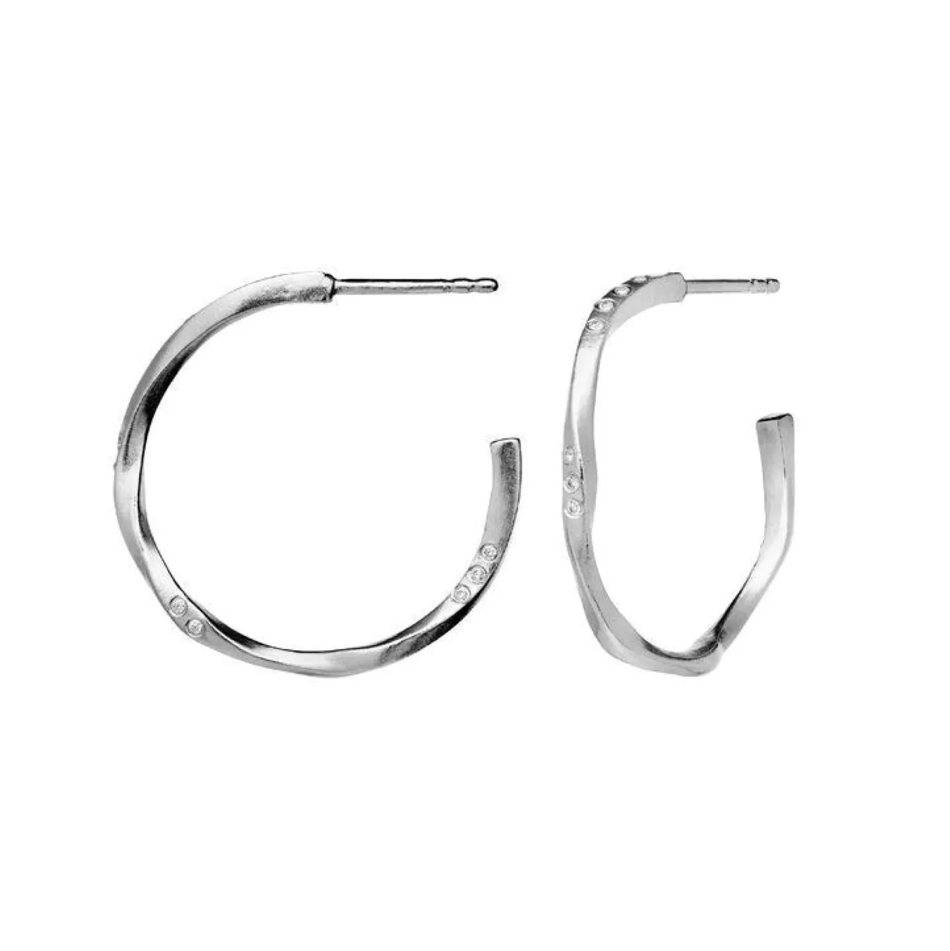 Maanesten Echo Medium Hoops 23mm i Sølv - 9862C