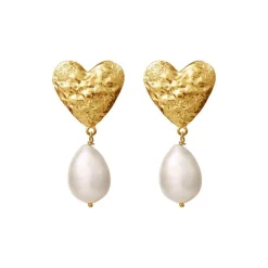 Maanesten Luba Earrings - Forgyldt Hjerte Øreringe