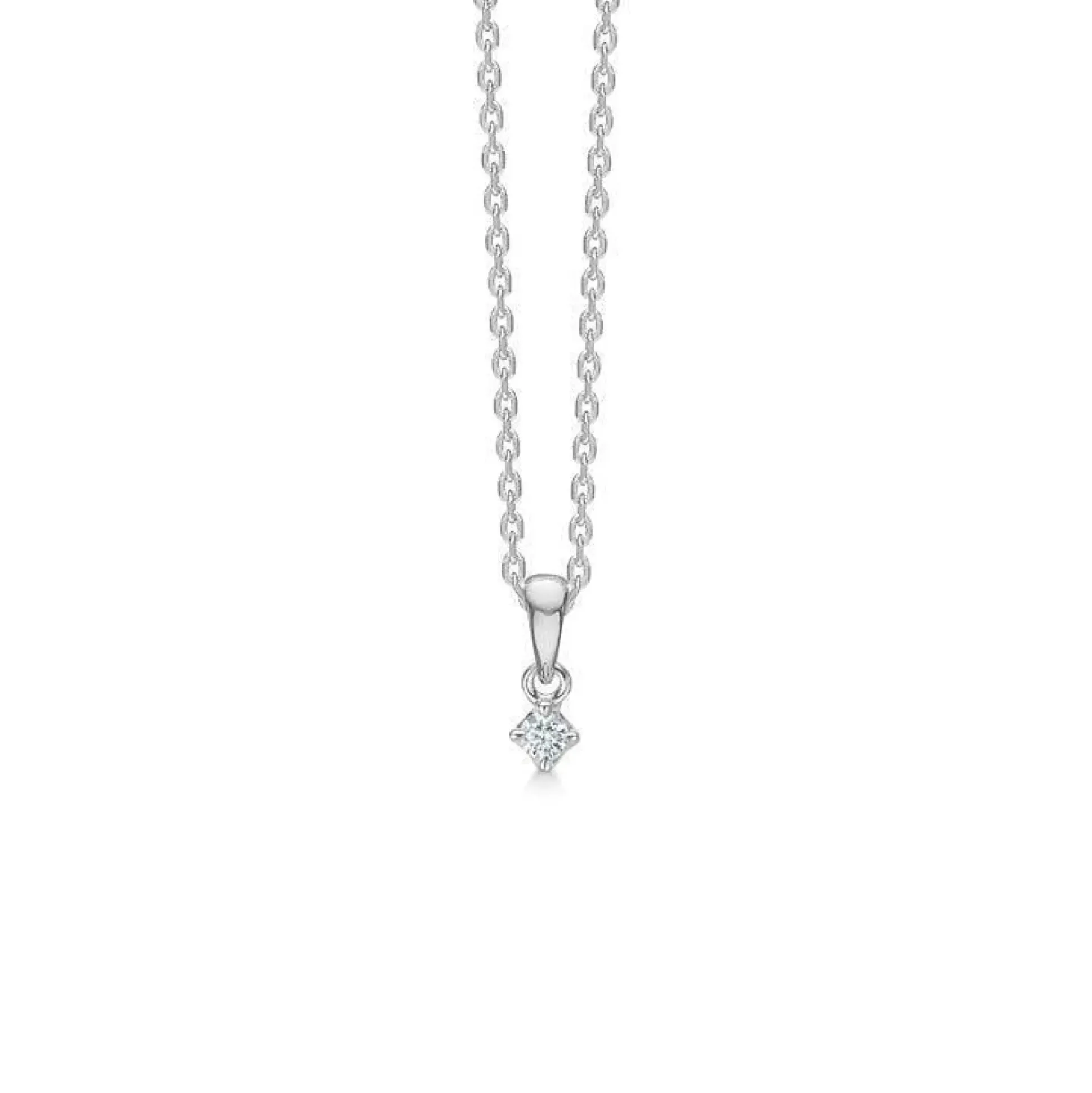 Mads Z 14 kt. Crown Diamant Vedhæng 0.04 ct. Hvidguld
