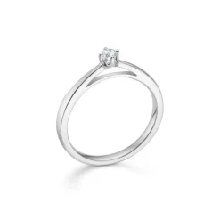 Mads Z 14 kt. Crown Ring Hvidguld 0.09 ct.