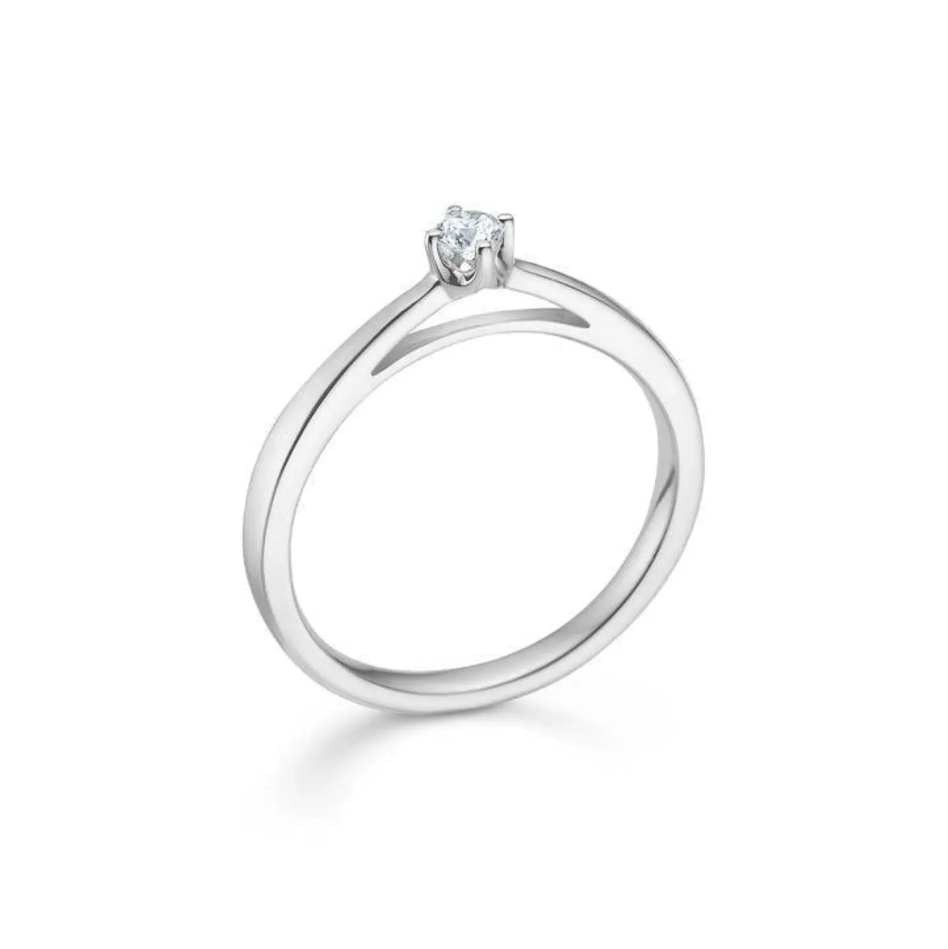 Mads Z 14 kt. Crown Ring Hvidguld 0.09 ct.