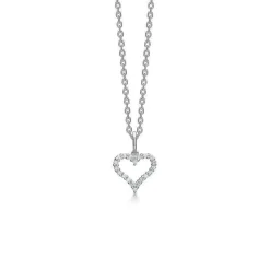 Mads Z 14 kt. hvidguld Tender Heart vedhæng isat 0.12 ct. W.SI