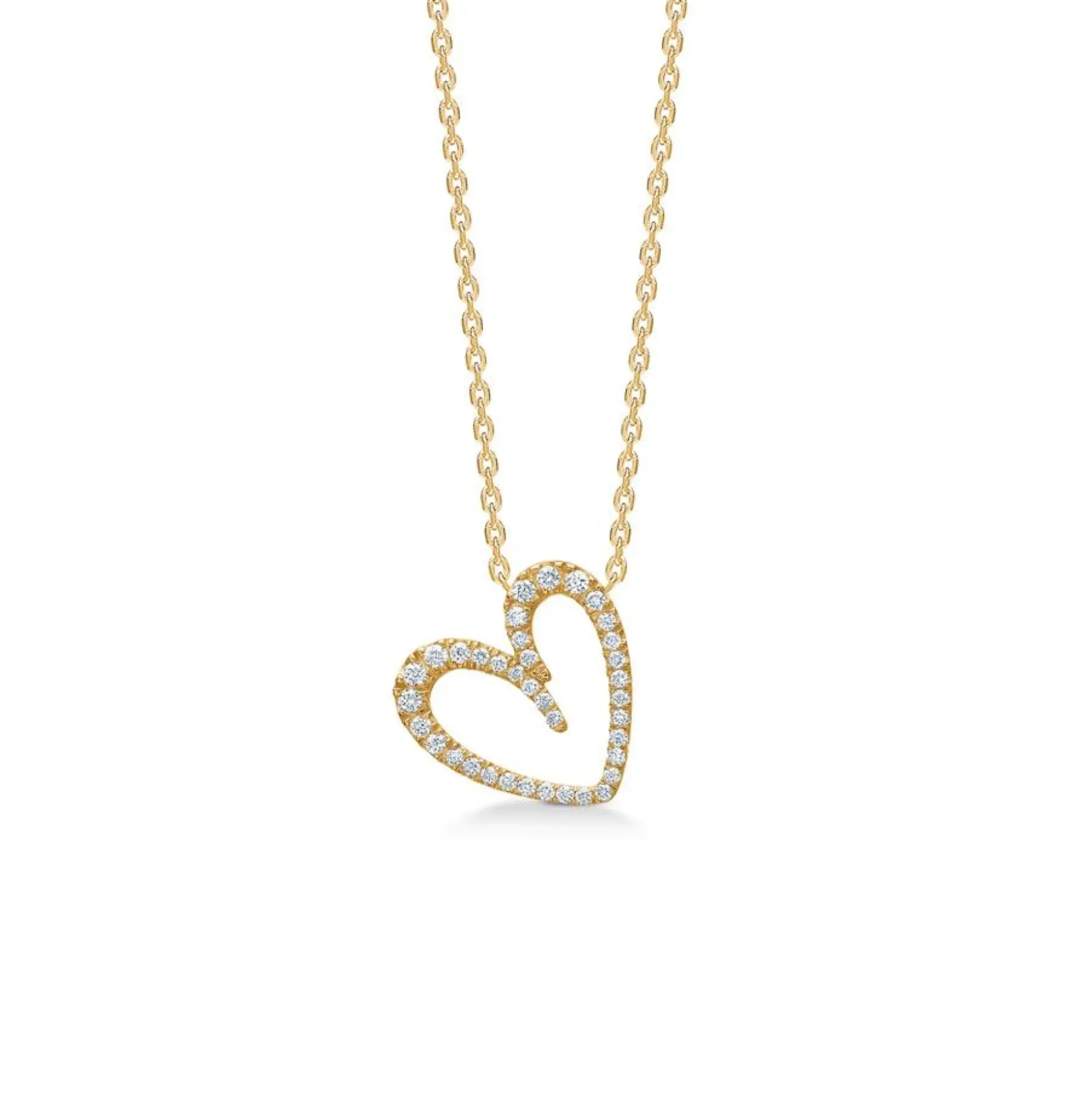 Mads Z Diamond Love 14kt Guld Hjerte Vedhæng m. Diamanter