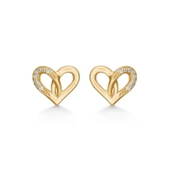 Mads Z Hjerte Ørestikker i 14kt Guld & Diamanter 0.048ct W.Si