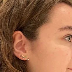 Mads Z Miss Butterfly Sløjfe Ørestikker i Guld m. Diamanter