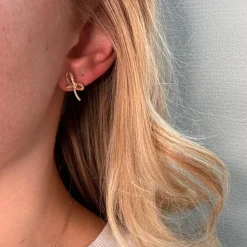 Mads Z Miss Butterfly Sløjfe Ørestikker i Guld m. Diamanter