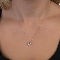 Mads Z Sølv Rosalie Halskæde 12mm Rose