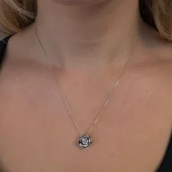 Mads Z Sølv Rosalie Halskæde 16mm Rose
