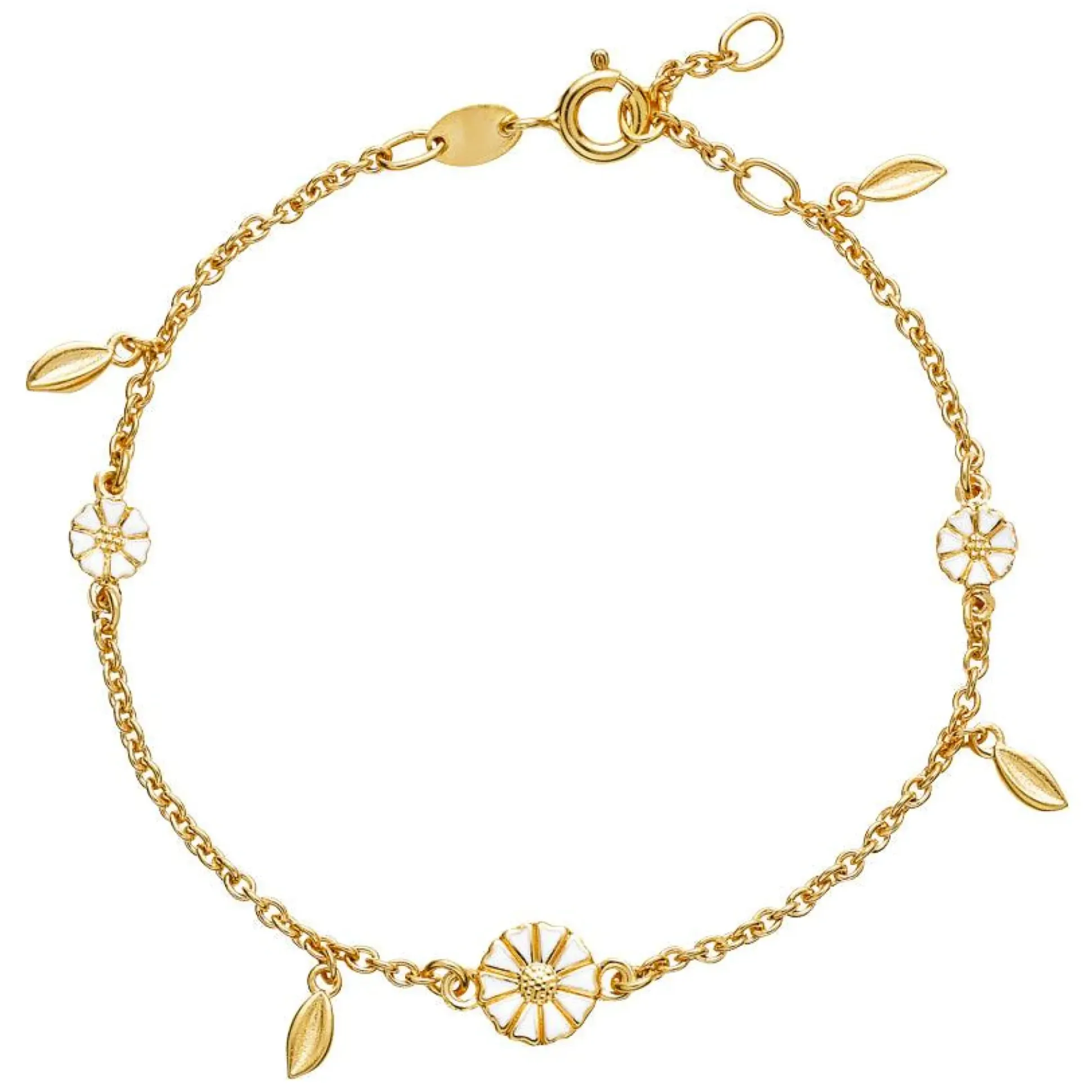 Marguerit Forguldt Armbånd m. blade - 9015056-M