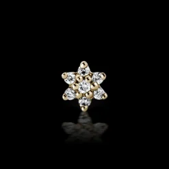 MARIA TASH Diamond Flower Treaded Stud Earring 3mm