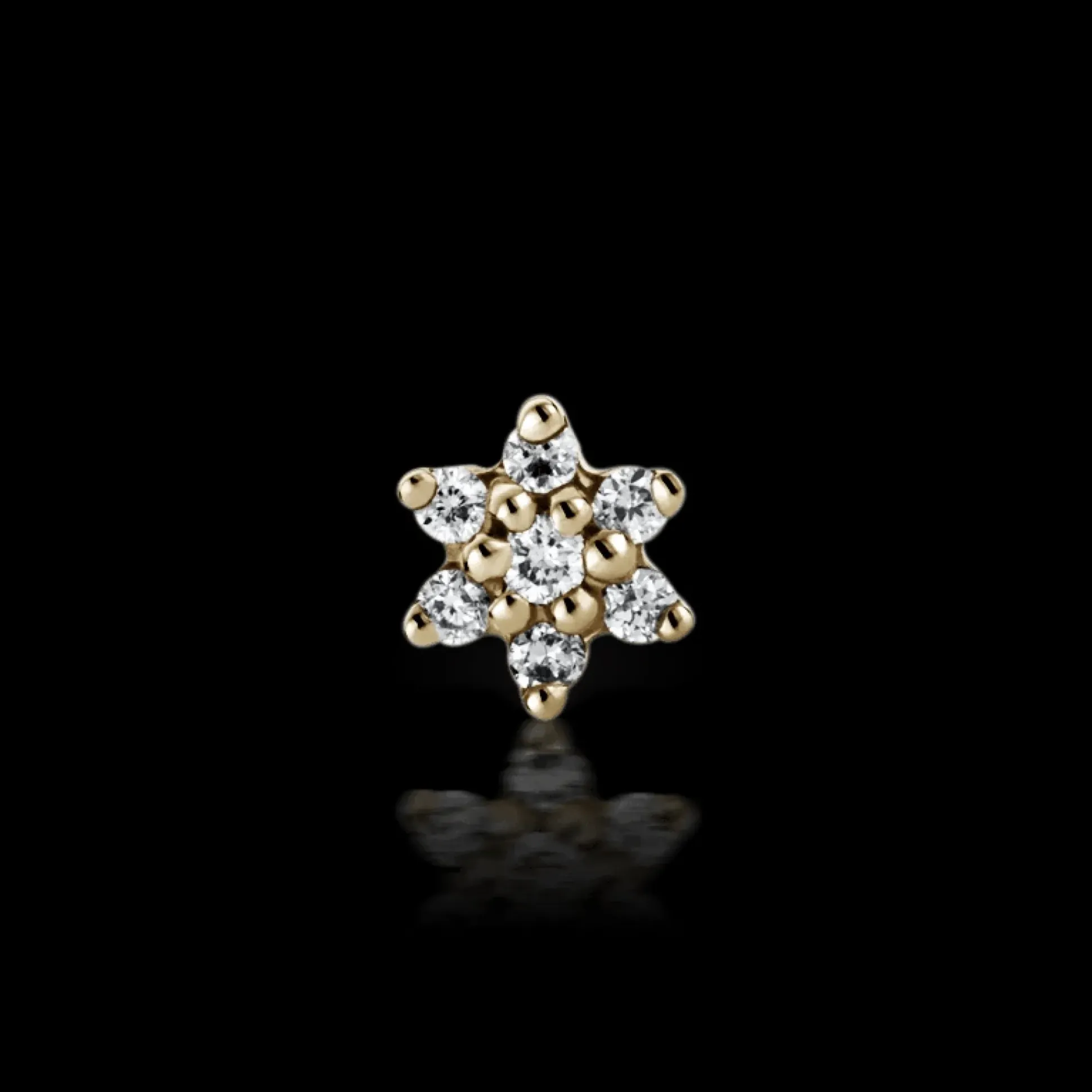 MARIA TASH Diamond Flower Treaded Stud Earring 3mm