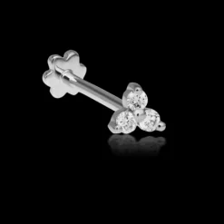 MARIA TASH Diamond Trinity Threaded Stud 18kt Hvidguld