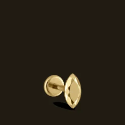 MARIA TASH Faceted Gold Marquise Threaded Stud Earring