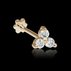 MARIA TASH Large Diamond Trinity Threaded Stud