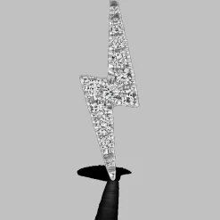 MARIA TASH 11mm Diamond Lightning Bolt Threaded Stud Hvidguld