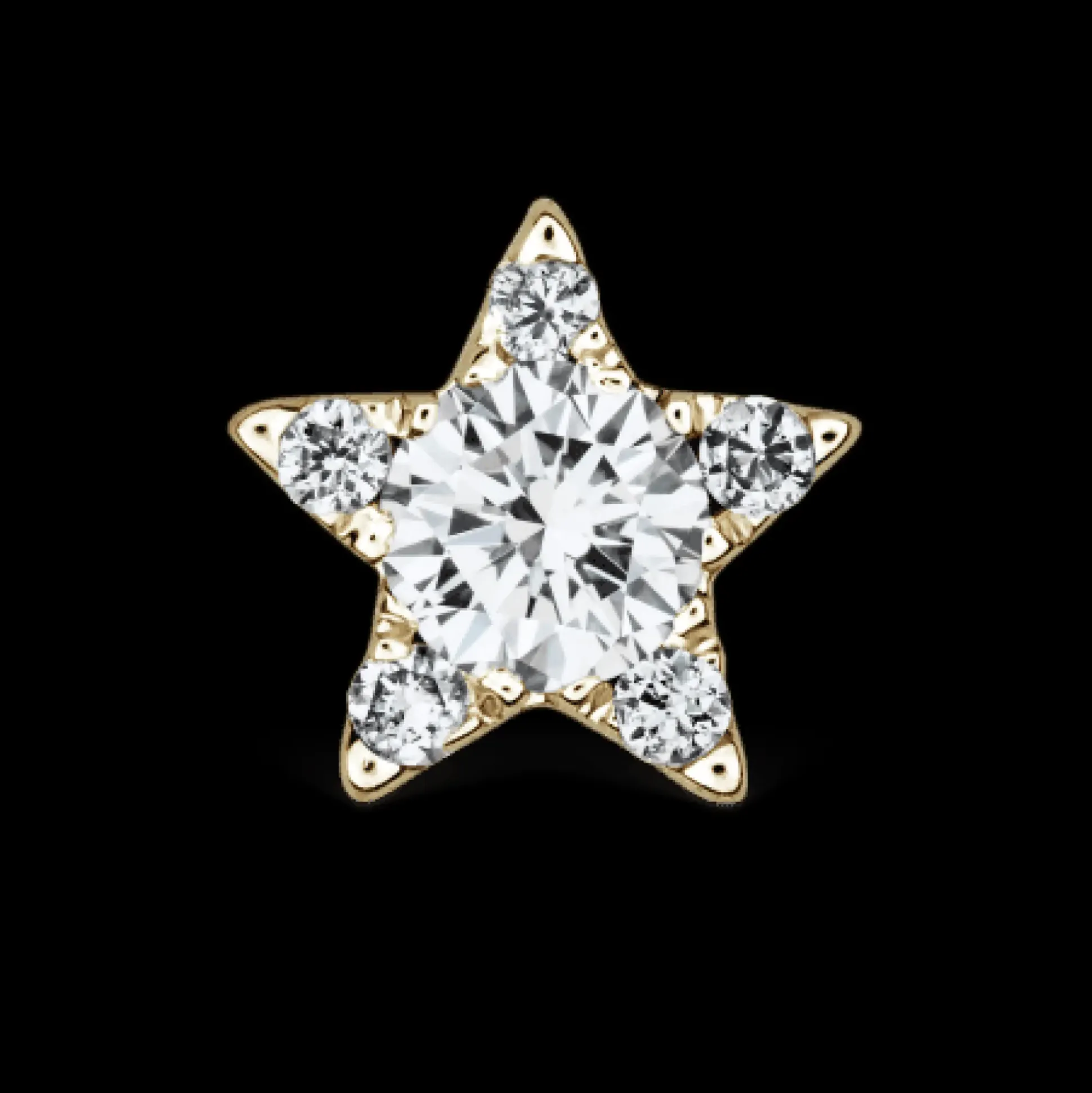 MARIA TASH 4.5mm Diamond Star Threaded Stud 18kt