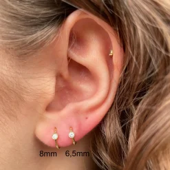 MARIA TASH 8mm Scalloped Diamond Hoop Clicker