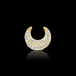 MARIA TASH Small Diamond Moon Threaded Stud 18k