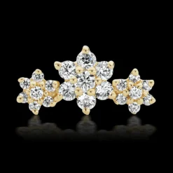 MARIA TASH Three Flower Garland Diamond Stud Earring 18k