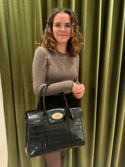 Mulberry Bayswater Croc Black