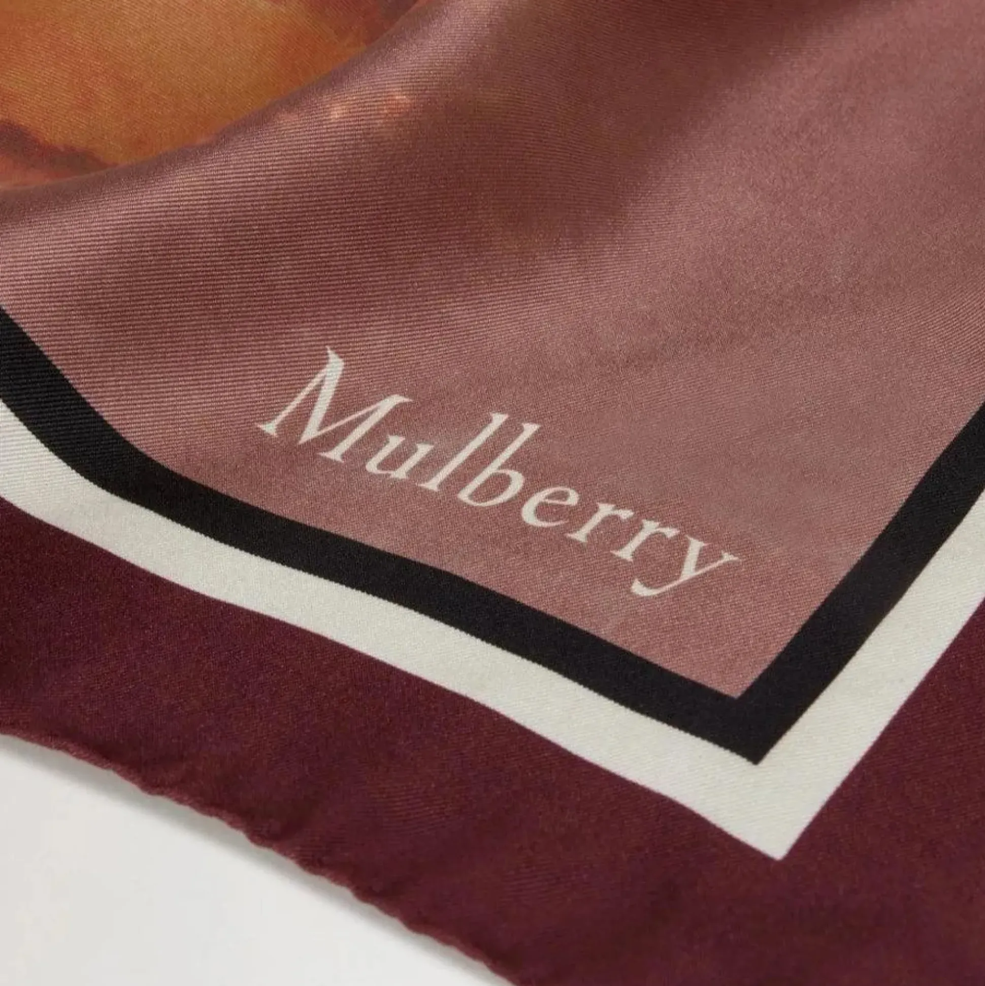 Mulberry Butterfly Wings square Scarf - Black Cherry