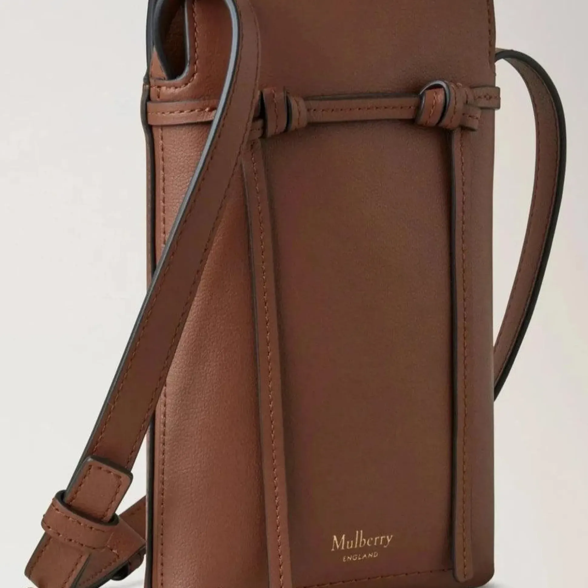 Mulberry Clovelly Phone Pouch Micro Classic Grain Oak