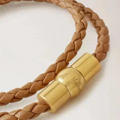 Mulberry Iris Unisex Woven Double Leather Bracelet Teak