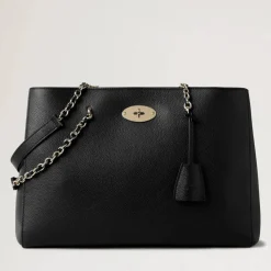 Mulberry Lily Chain Tote Small Classic Grain Black
