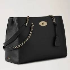 Mulberry Lily Chain Tote Small Classic Grain Black