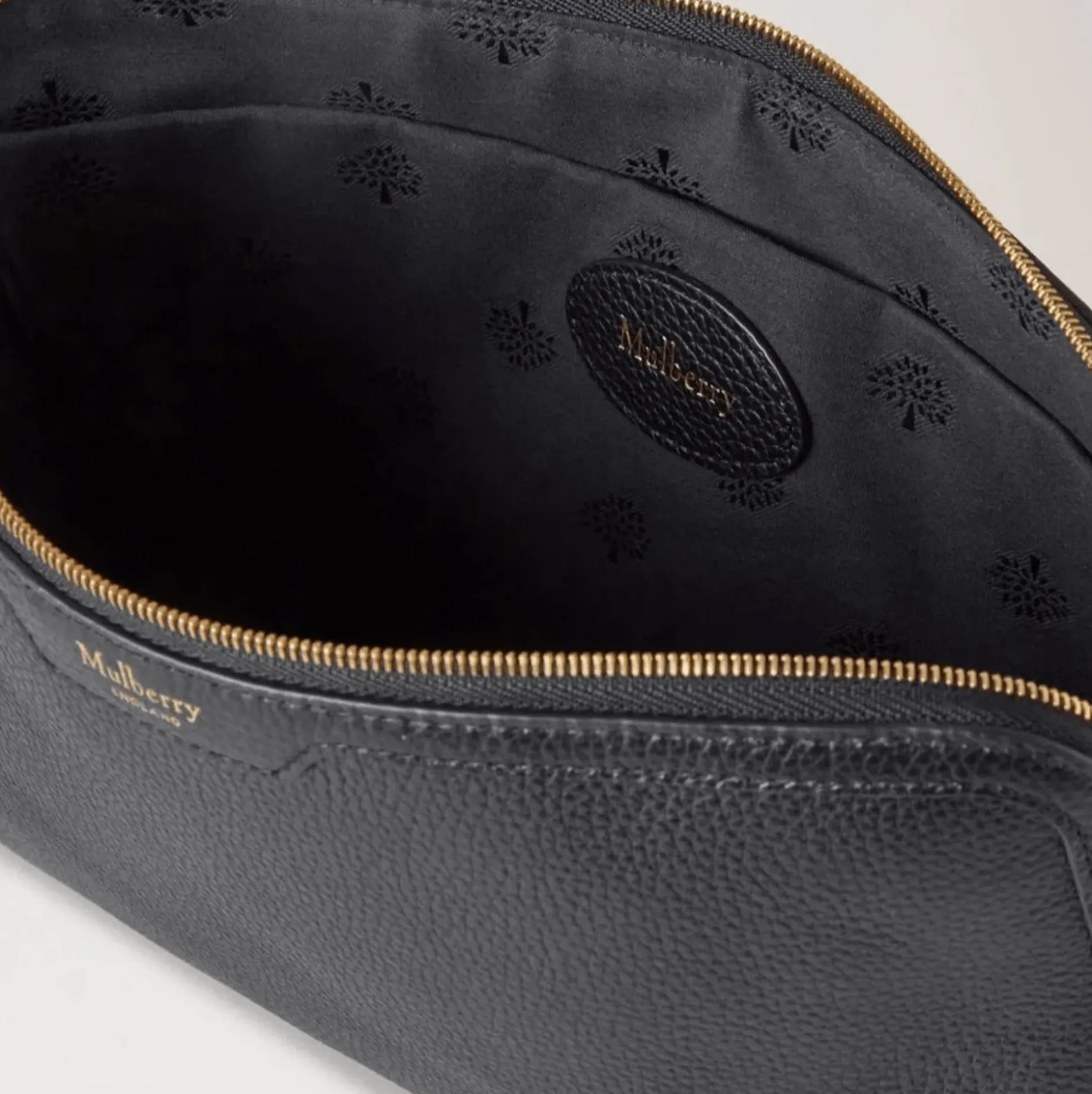 Mulberry Medium Cosmetic Pouch Small Classic Grain Black