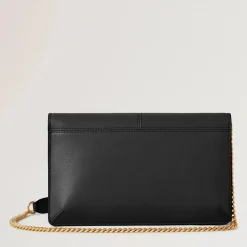 Mulberry Press Stud Pochette on Chain Black Micro Classic Grain