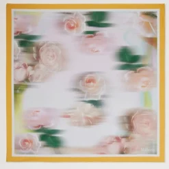 Mulberry Rose And Blur Border Square Scarf
