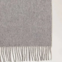 Mulberry Small Solid Merino Wool Scarf Grey