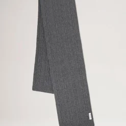 Mulberry Softie Chain Cable Knit Scarf Charcoal