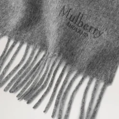 Mulberry Solid Merino Wool Scarf Grey Melange
