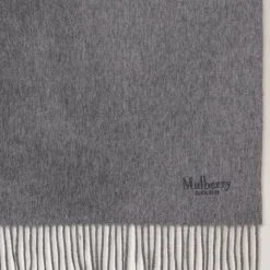 Mulberry Solid Merino Wool Scarf Grey Melange