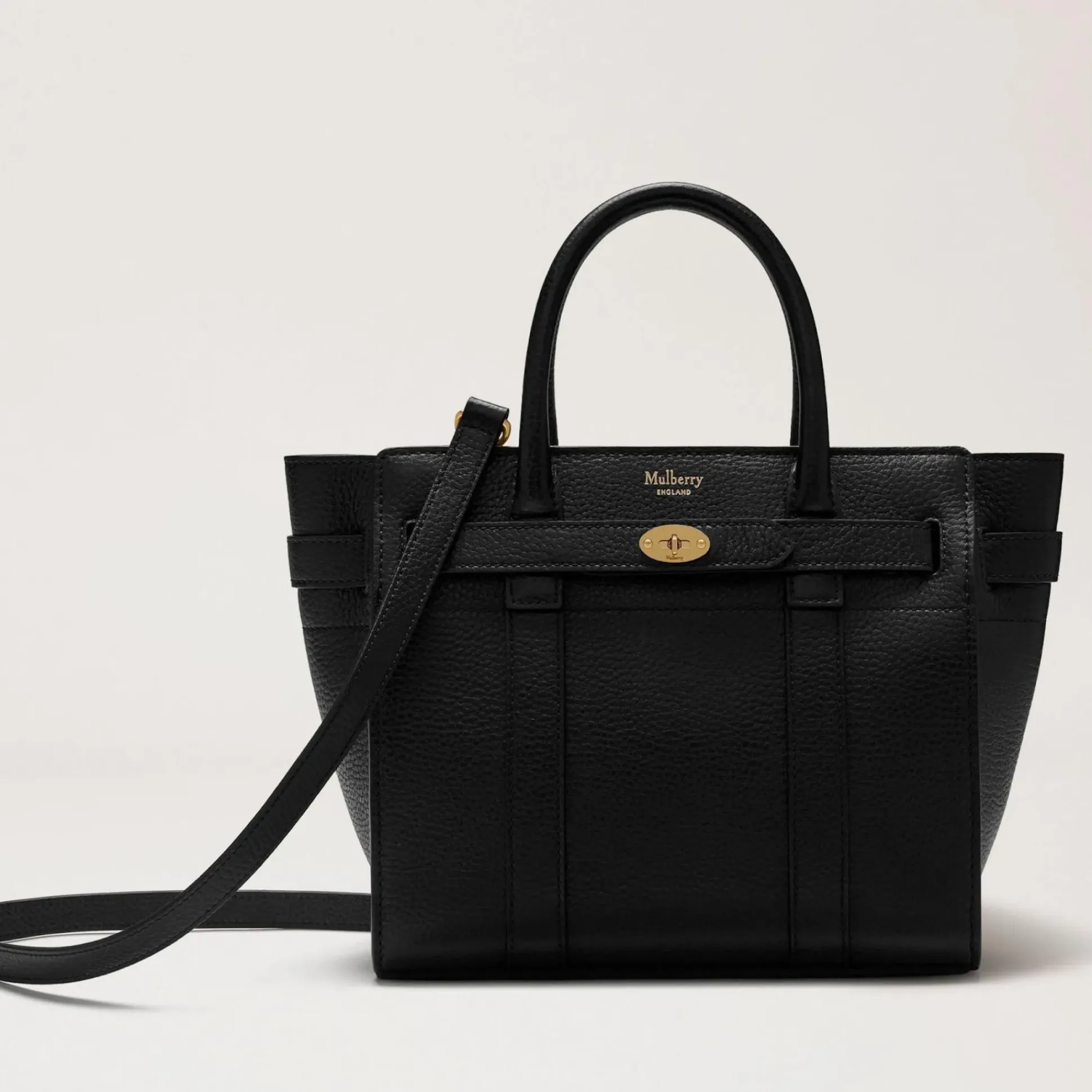 Mulberry Taske - Mini Zipped Bayswater Small Classic Grain Black