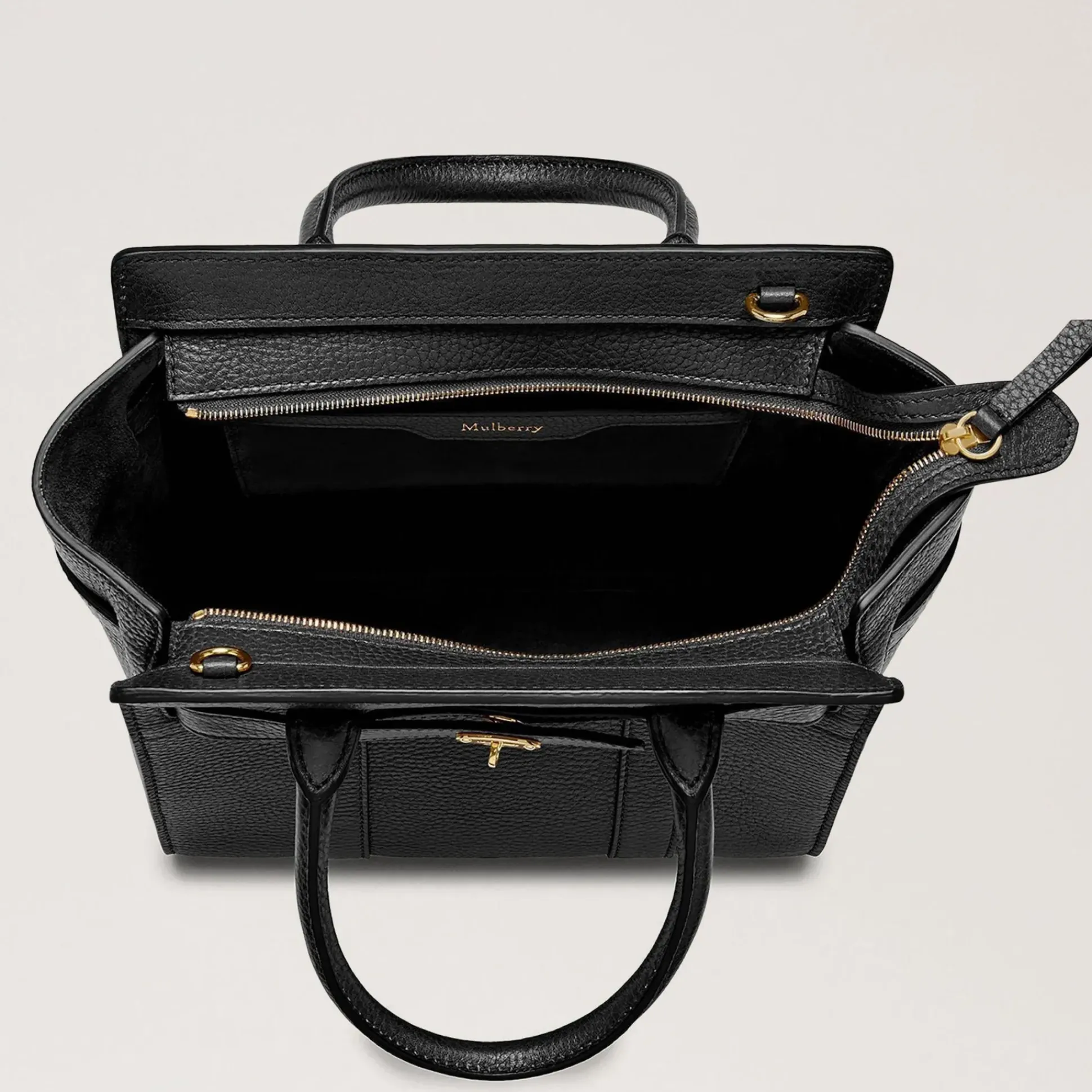Mulberry Taske - Mini Zipped Bayswater Small Classic Grain Black