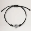 Mulberry Tree Cord Bracelet - Black Sterling & Silver