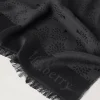Mulberry Tree Rectangular Scarf Black Cotton Silk Blend