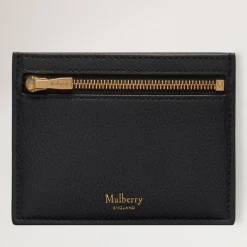 Mulberry Zipped Credit Card Slip Small Classic Grain Black