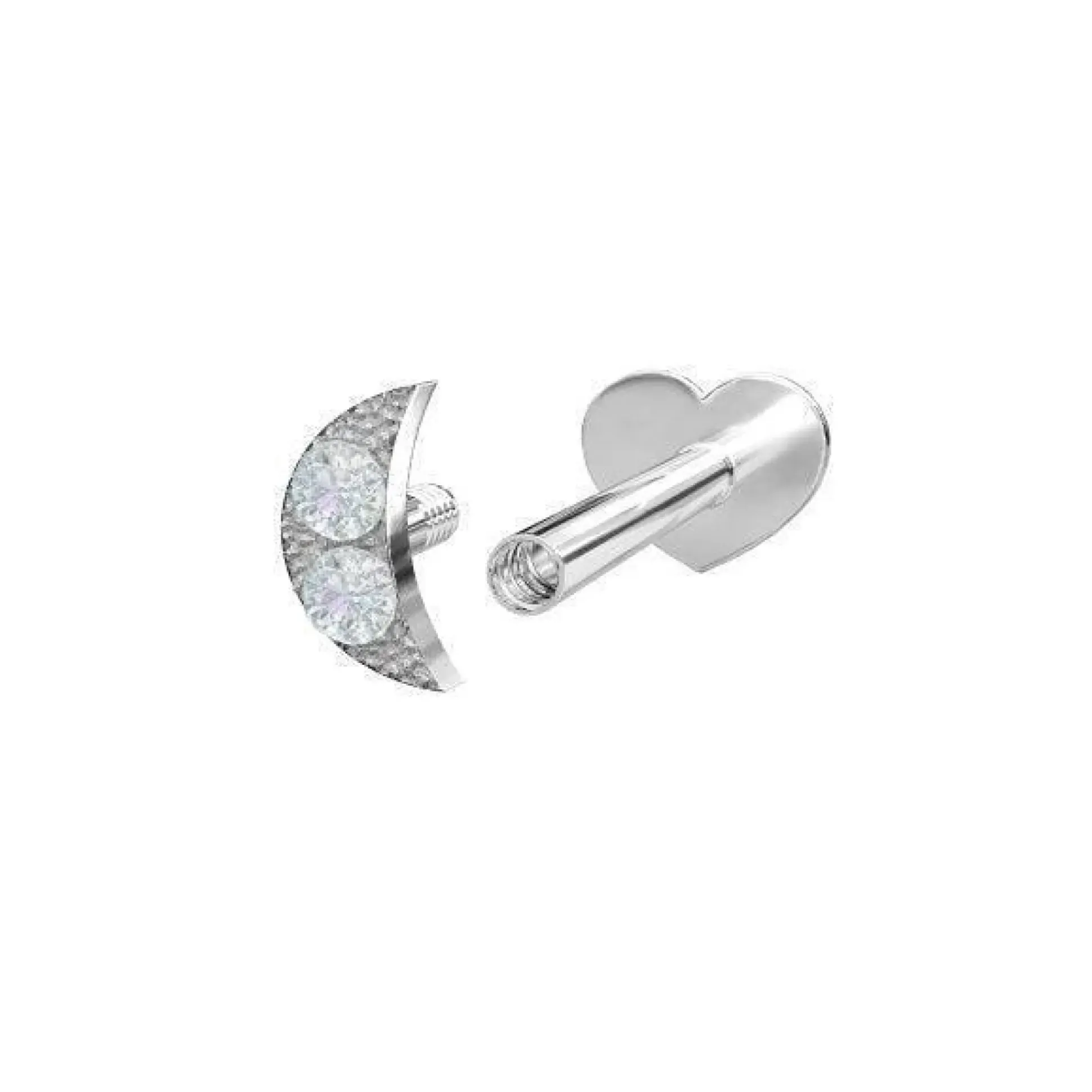 Nordahl Sølv Piercing Måne