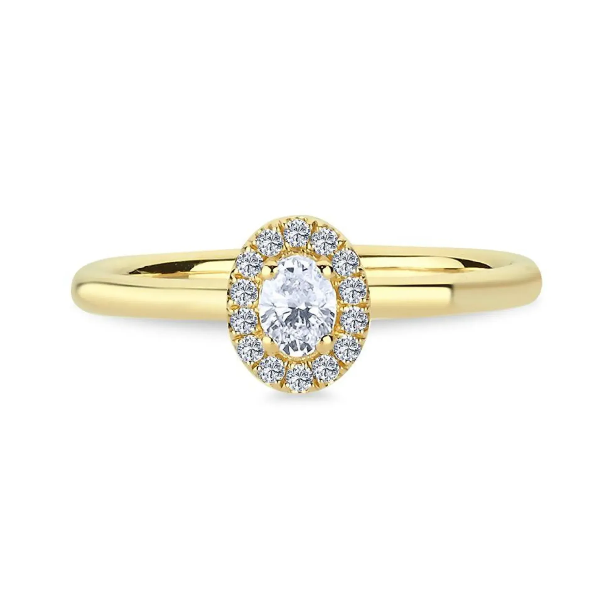 Nuran Champagne Ring I Guld Med Diamater