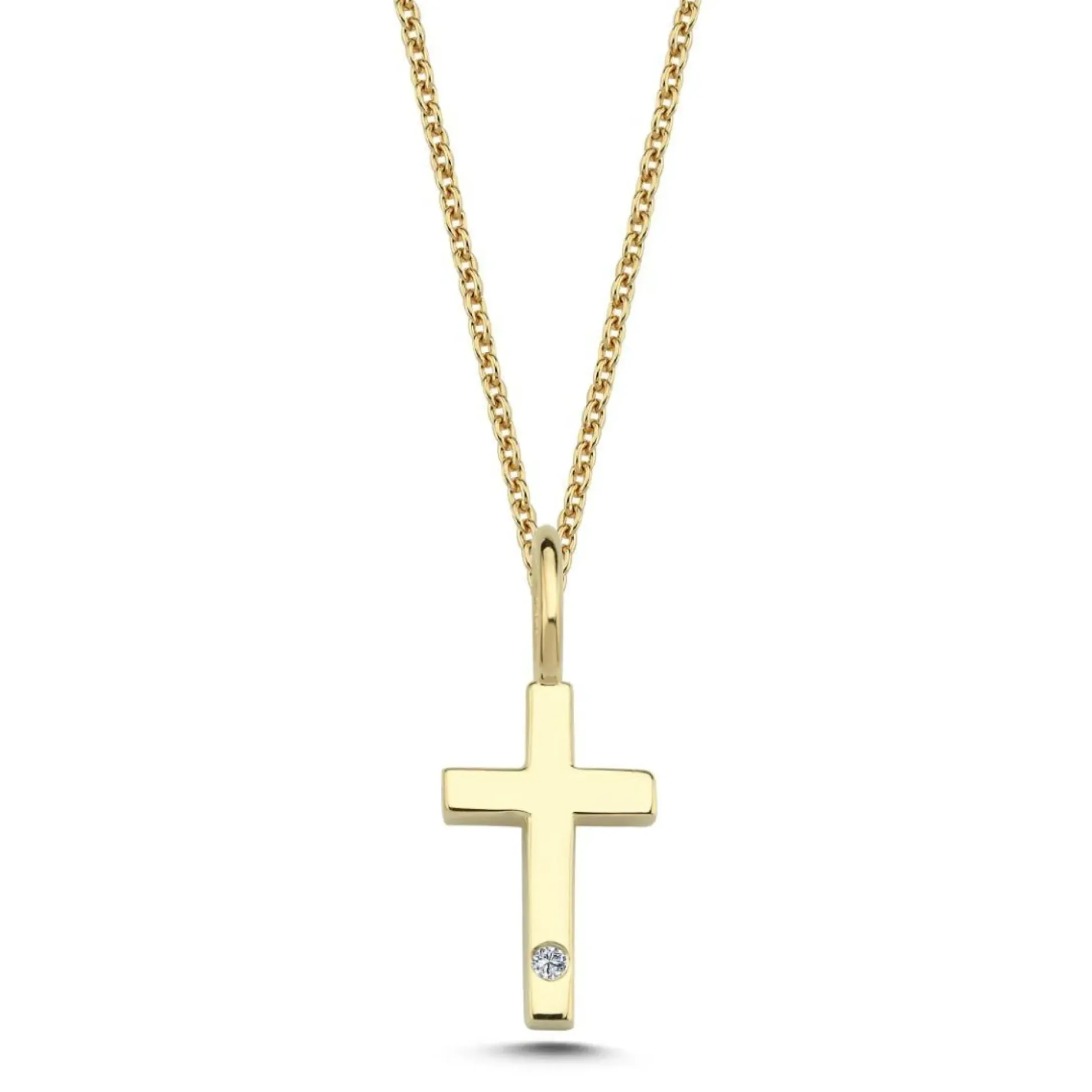 Nuran 14kt Guld Kors Med 0.005ct W.Si