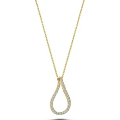 Nuran 14kt Valentina Halskæde m. Diamant vedhæng 0.25ct W/si