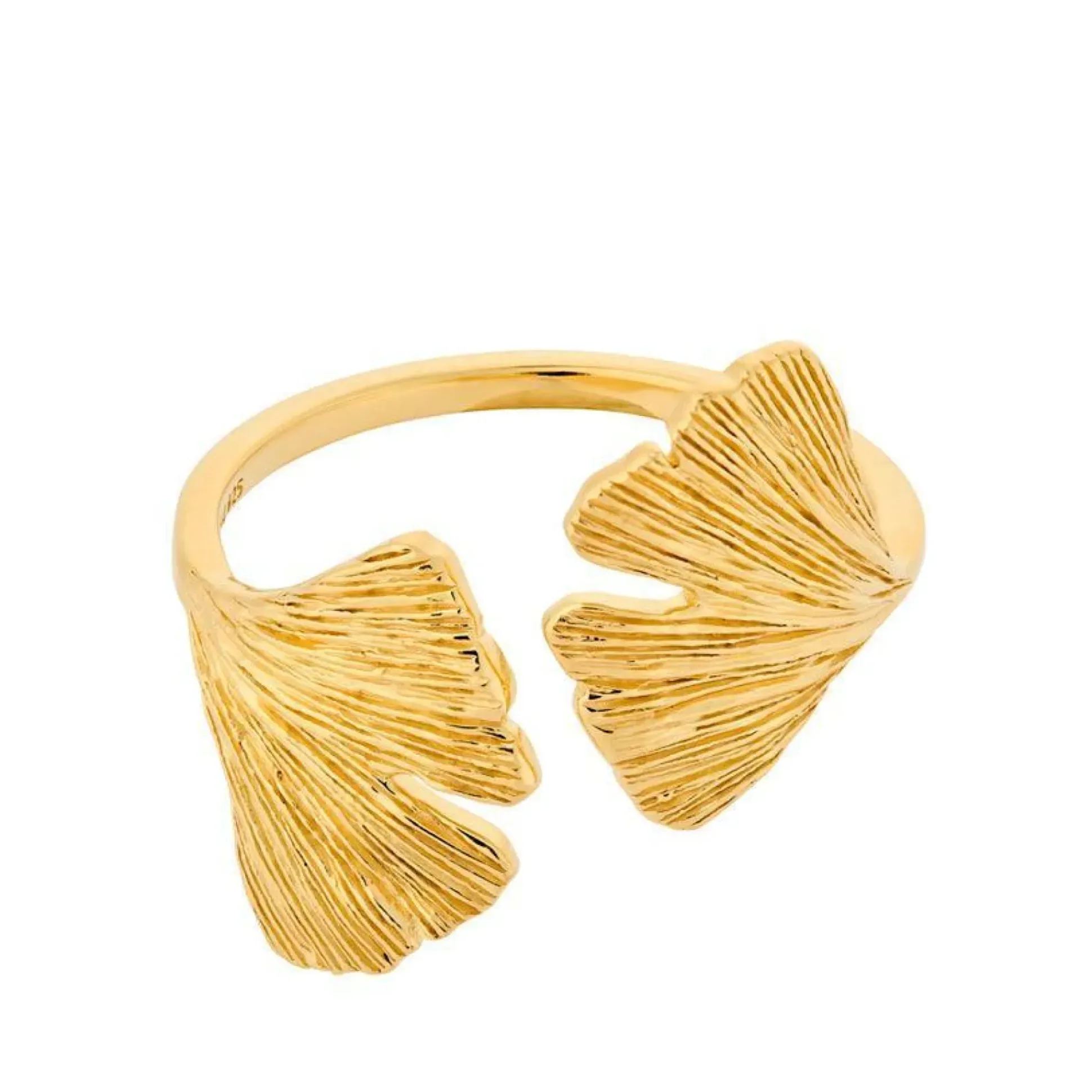 Pernille Corydo Biloba Ring sølvforgyldt - R-343-GP
