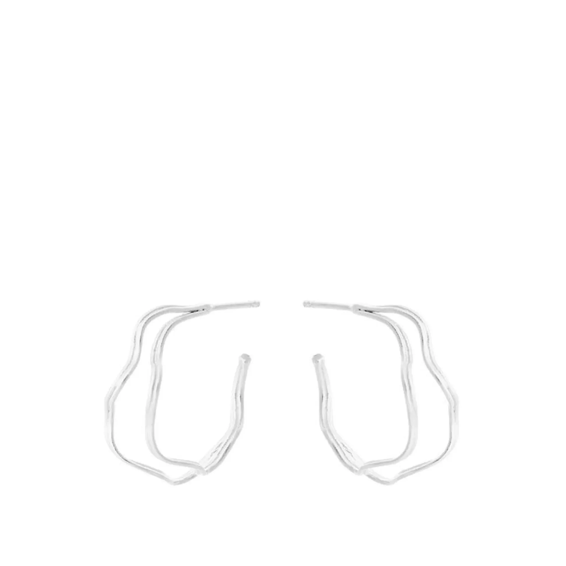 Pernille Corydon Small Double Wave Hoops - E-458-S