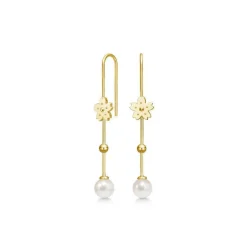 Polar Jewelry Sakura Hanging Pearl Forgyldt Øreringe