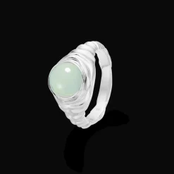 Studio Z Endless Waves Sølv Ring med Grøn Zirkonia