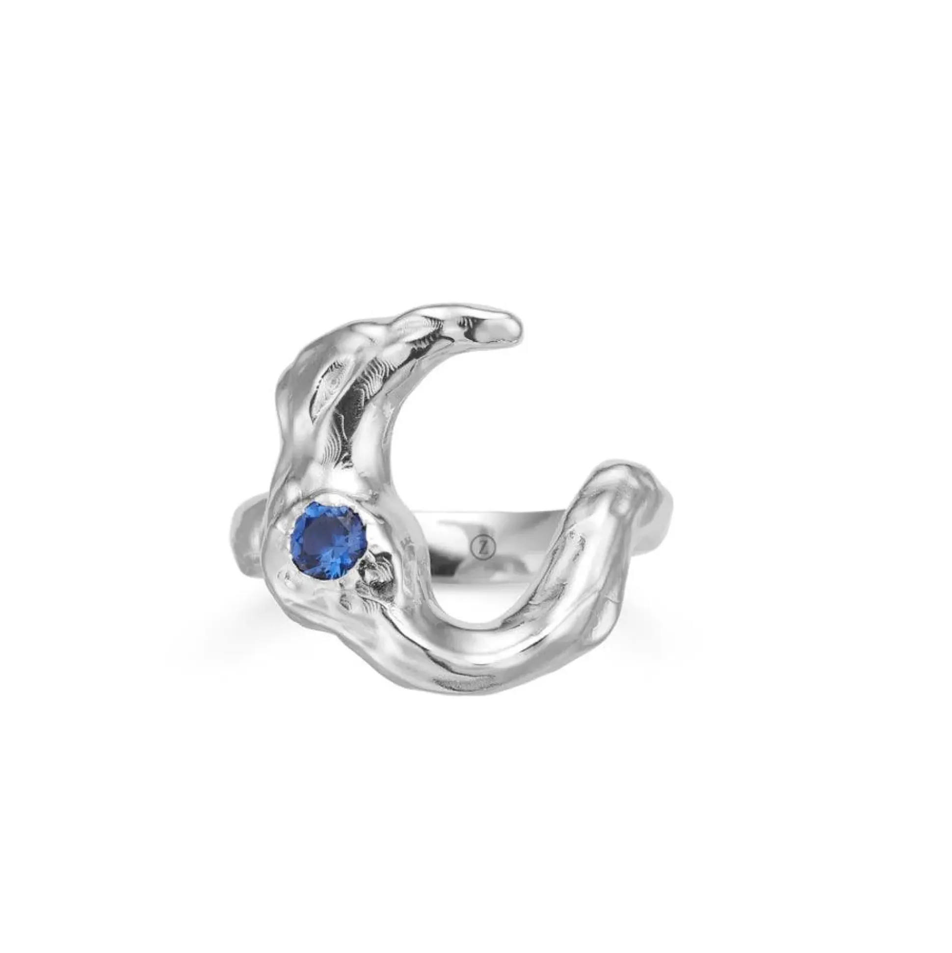 Studio Z Lunar Sølv Ring m. Blå Zirkonia